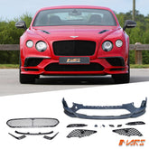 SuperSports Style Complete Front Bumper Bar Bodykit with Carbon spoilers for Bentley Continental 3W Coupe 2016-2018